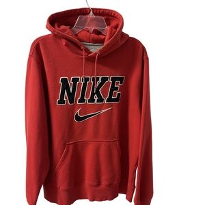Nike Embroidered Large Spelled Out Hoodie Red Sweatshirt - Sz L